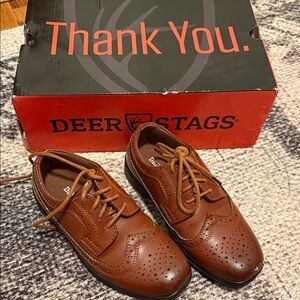 Deer Stags Boys Brown Oxford Shoes